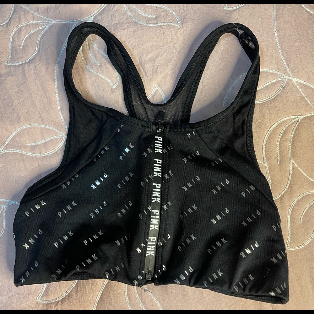 PINK zip up sports bra